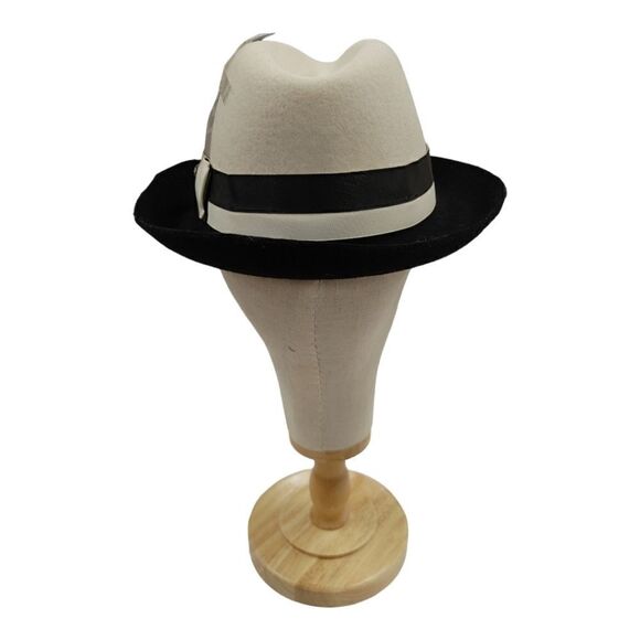 MEN'S BRUNO CAPELO CAESAR COLLECTION TWO TONE 100% WOOL FEDORA HAT CA351. - Picture 6 of 8